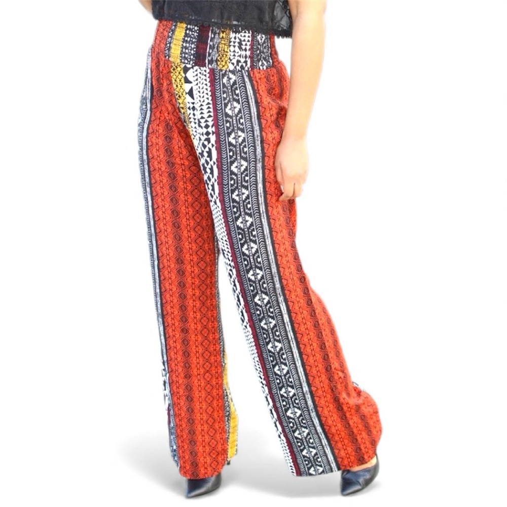 Forever 21 Tribal Print Wide Leg Palazzo Pants